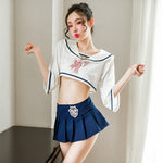 Sailor Suit - White Blouse And Blue Skirt Suit - Sexindoll